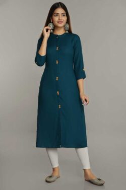 Buy latest Daily Wear Professional Side Cut long Rayon Kurtis.