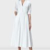 Professional Office Wear Coat Collar Nack Cotton Long Dress.
