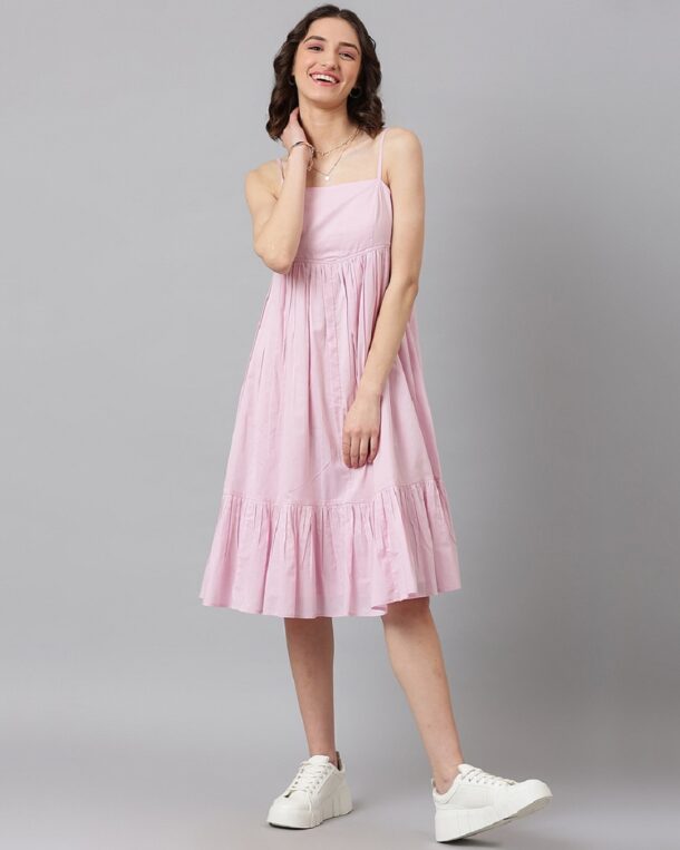 Beautiful Design Traditional Mal Cotton Short Pink stye kurtis.