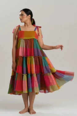 Fancy Designer Multicolor long Dress.